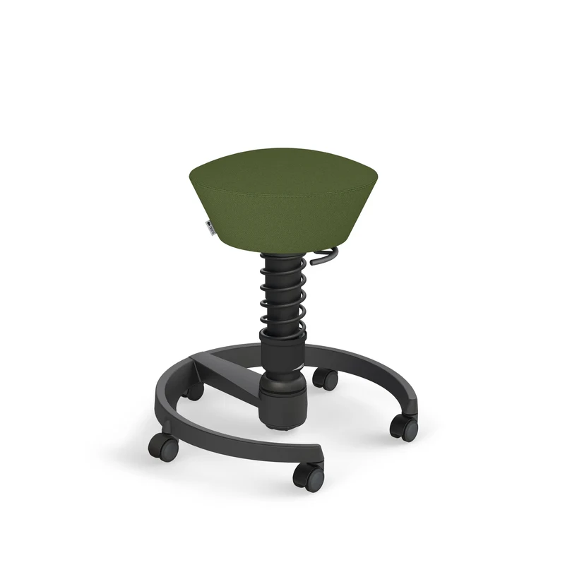 Aeris Swopper mit Rollen (Schwarz) – Ergonomischer Sitzhocker für aktives Sitzen