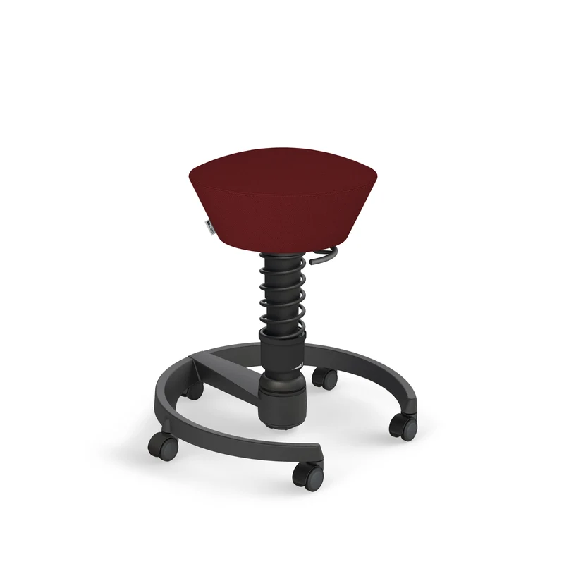 Aeris Swopper mit Rollen (Schwarz) – Ergonomischer Sitzhocker für aktives Sitzen