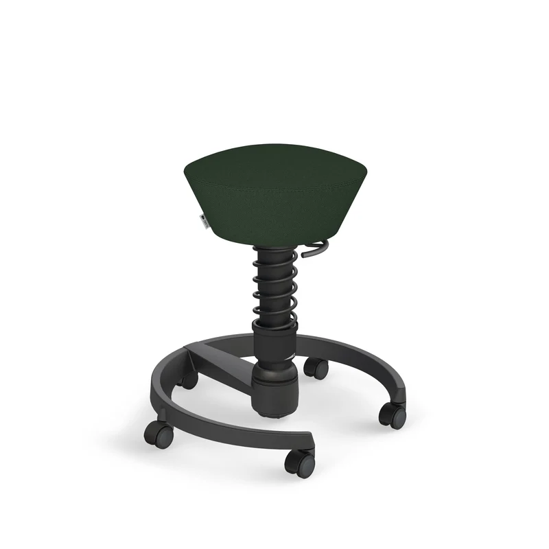 Aeris Swopper mit Rollen (Schwarz) – Ergonomischer Sitzhocker für aktives Sitzen