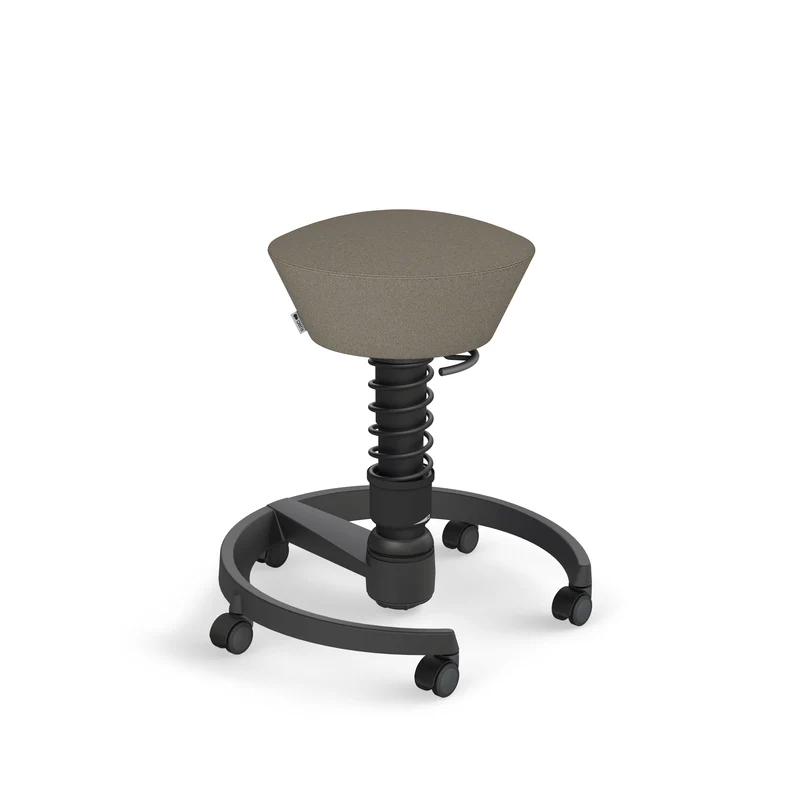 Aeris Swopper mit Rollen (Schwarz) – Ergonomischer Sitzhocker für aktives Sitzen
