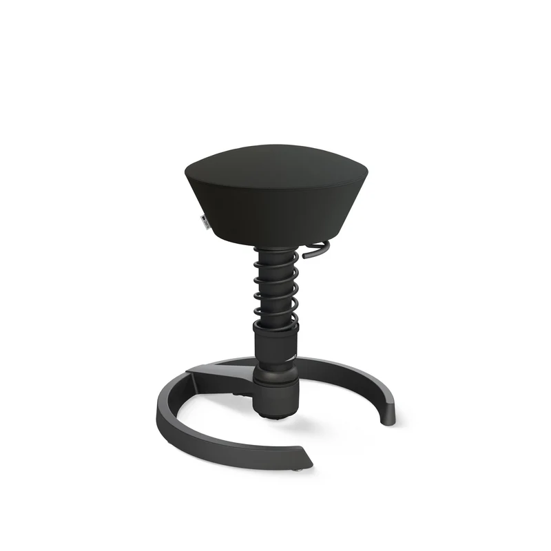 Aeris Swopper mit Gleiter (Schwarz) – Ergonomischer Sitzhocker für aktives Sitzen
