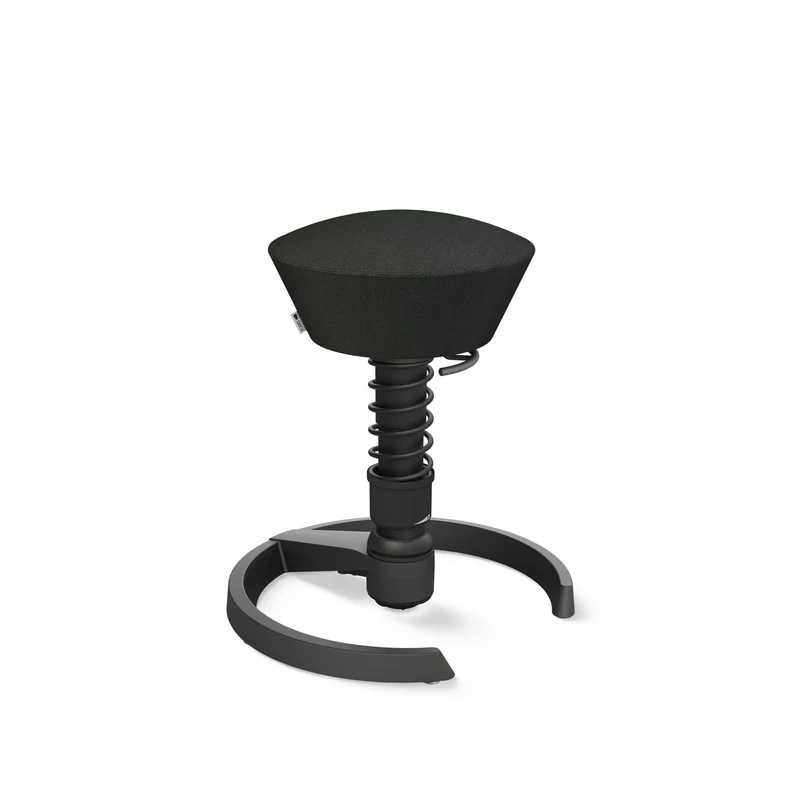 Aeris Swopper mit Gleiter (Schwarz) – Ergonomischer Sitzhocker für aktives Sitzen