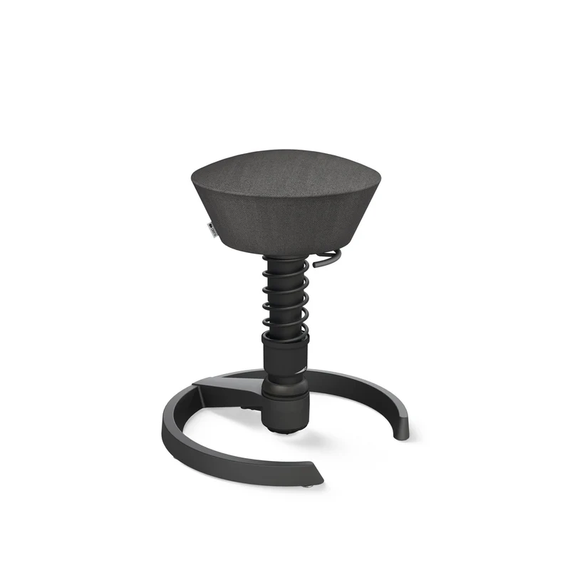 Aeris Swopper mit Gleiter (Schwarz) – Ergonomischer Sitzhocker für aktives Sitzen