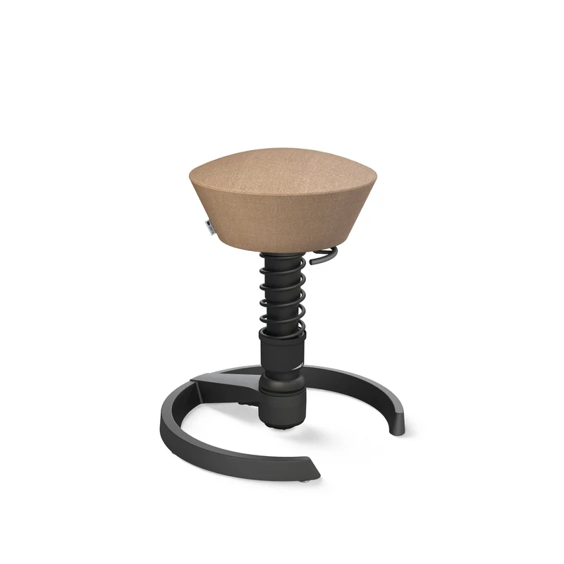 Aeris Swopper mit Gleiter (Schwarz) – Ergonomischer Sitzhocker für aktives Sitzen