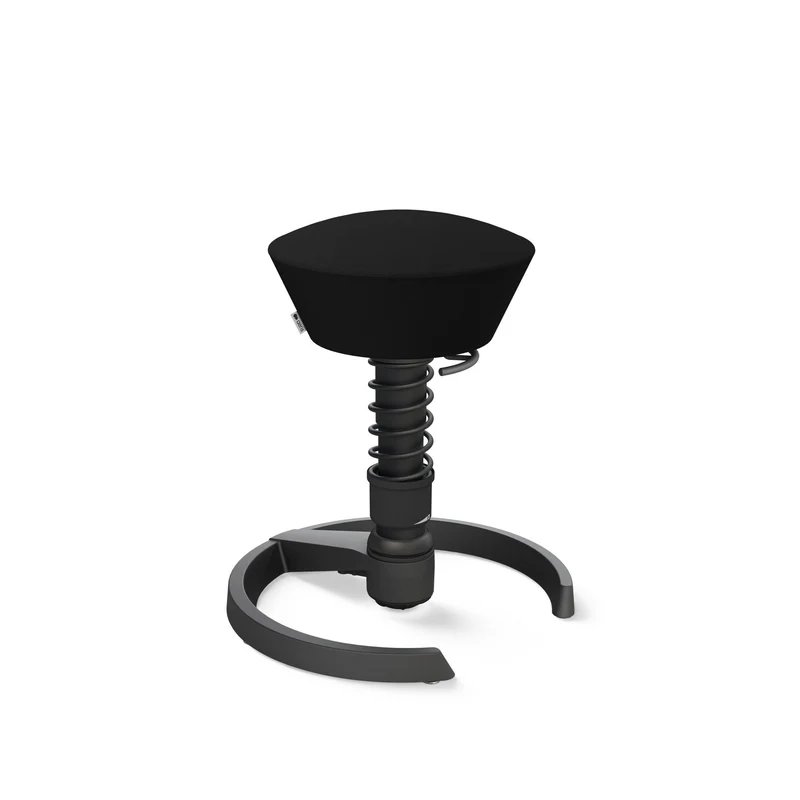 Aeris Swopper mit Gleiter (Schwarz) – Ergonomischer Sitzhocker für aktives Sitzen