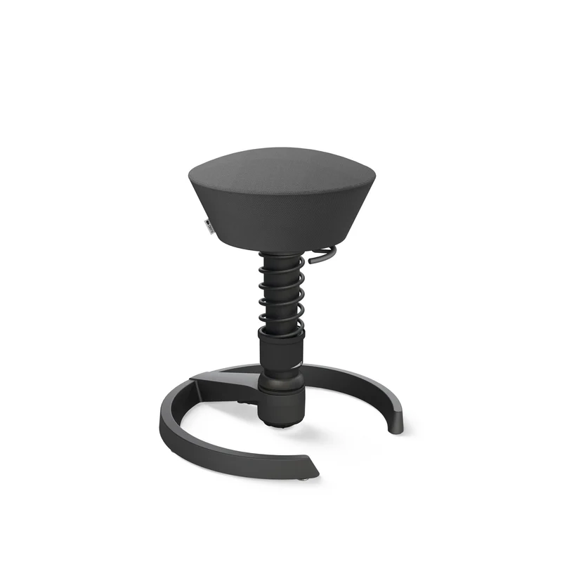 Aeris Swopper mit Gleiter (Schwarz) – Ergonomischer Sitzhocker für aktives Sitzen