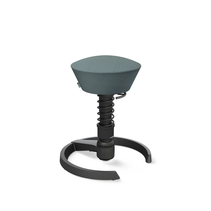 Aeris Swopper mit Gleiter (Schwarz) – Ergonomischer Sitzhocker für aktives Sitzen