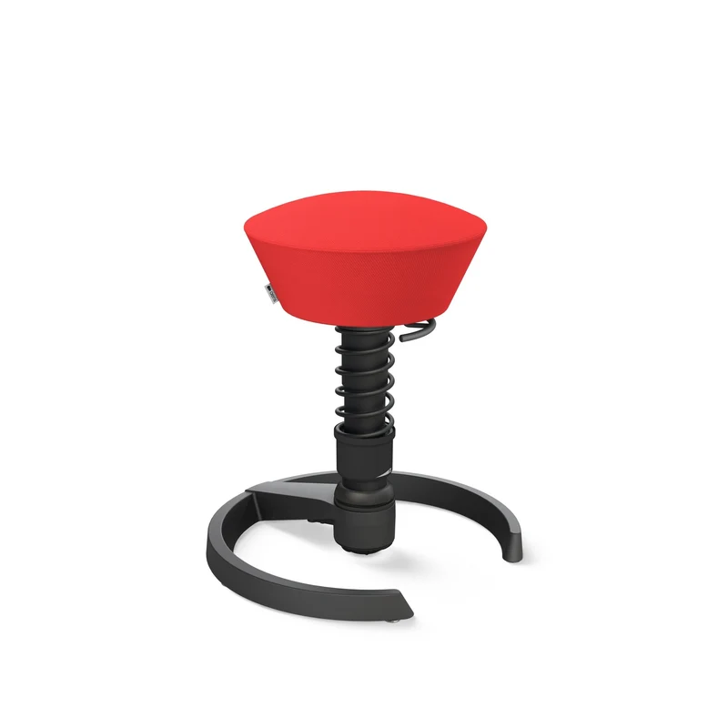 Aeris Swopper mit Gleiter (Schwarz) – Ergonomischer Sitzhocker für aktives Sitzen