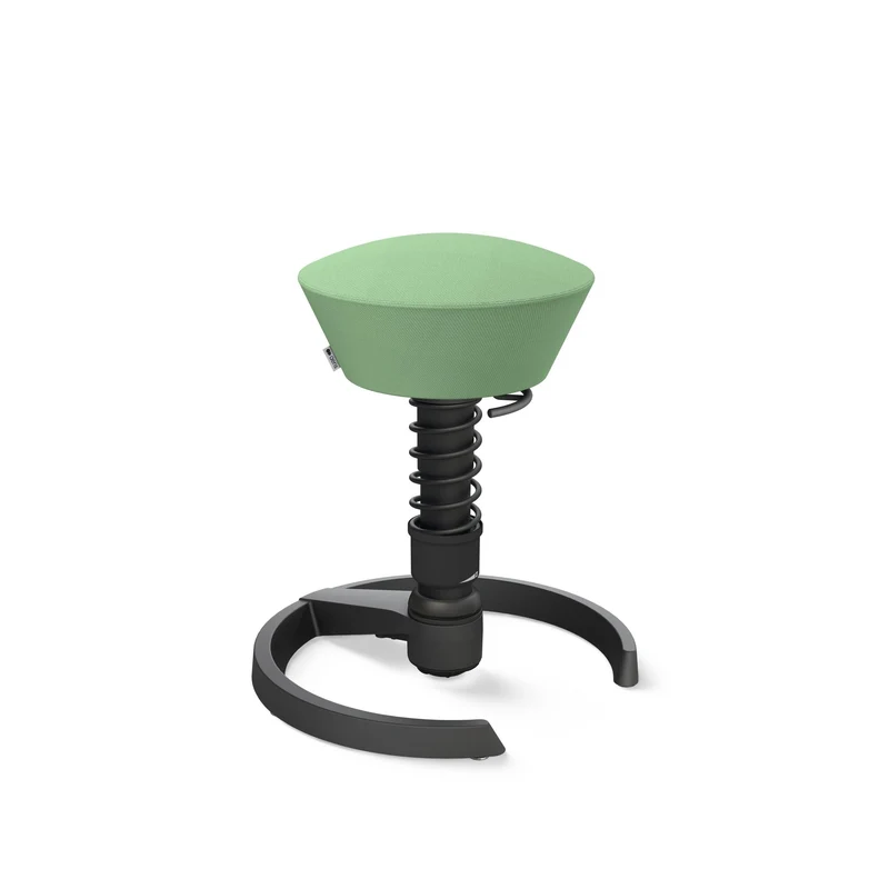 Aeris Swopper mit Gleiter (Schwarz) – Ergonomischer Sitzhocker für aktives Sitzen