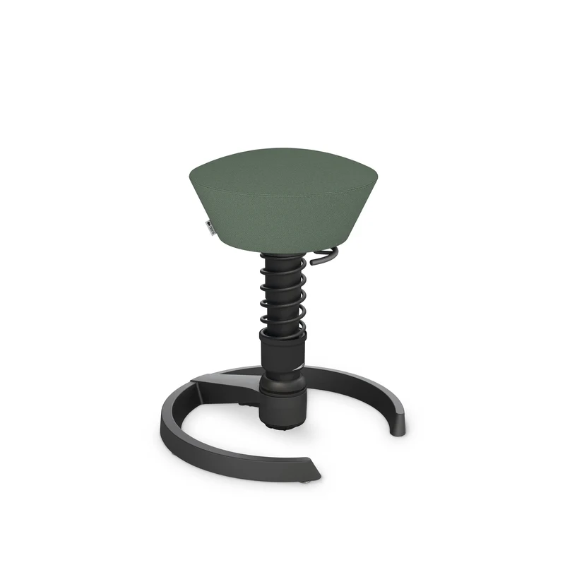 Aeris Swopper mit Gleiter (Schwarz) – Ergonomischer Sitzhocker für aktives Sitzen