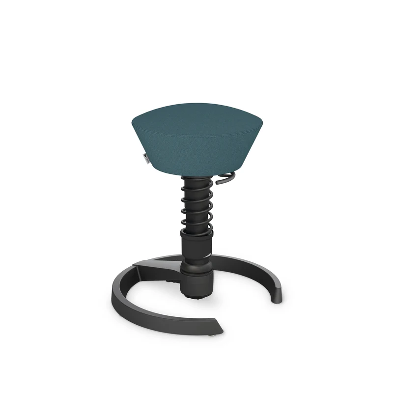 Aeris Swopper mit Gleiter (Schwarz) – Ergonomischer Sitzhocker für aktives Sitzen