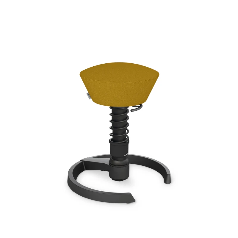 Aeris Swopper mit Gleiter (Schwarz) – Ergonomischer Sitzhocker für aktives Sitzen