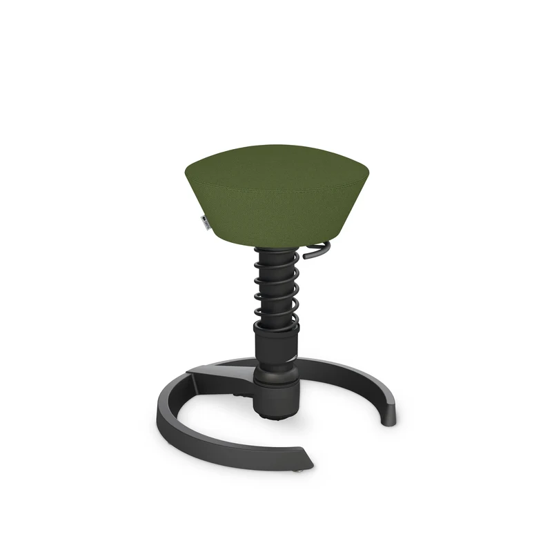 Aeris Swopper mit Gleiter (Schwarz) – Ergonomischer Sitzhocker für aktives Sitzen