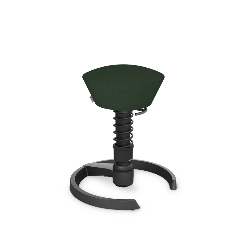 Aeris Swopper mit Gleiter (Schwarz) – Ergonomischer Sitzhocker für aktives Sitzen
