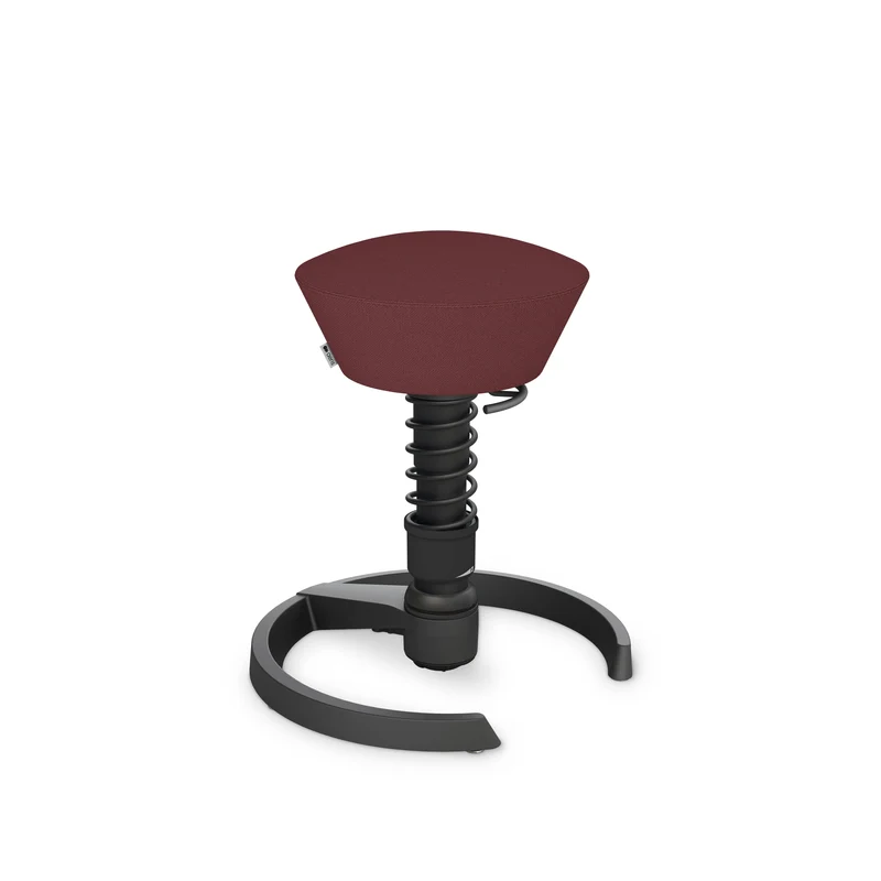 Aeris Swopper mit Gleiter (Schwarz) – Ergonomischer Sitzhocker für aktives Sitzen