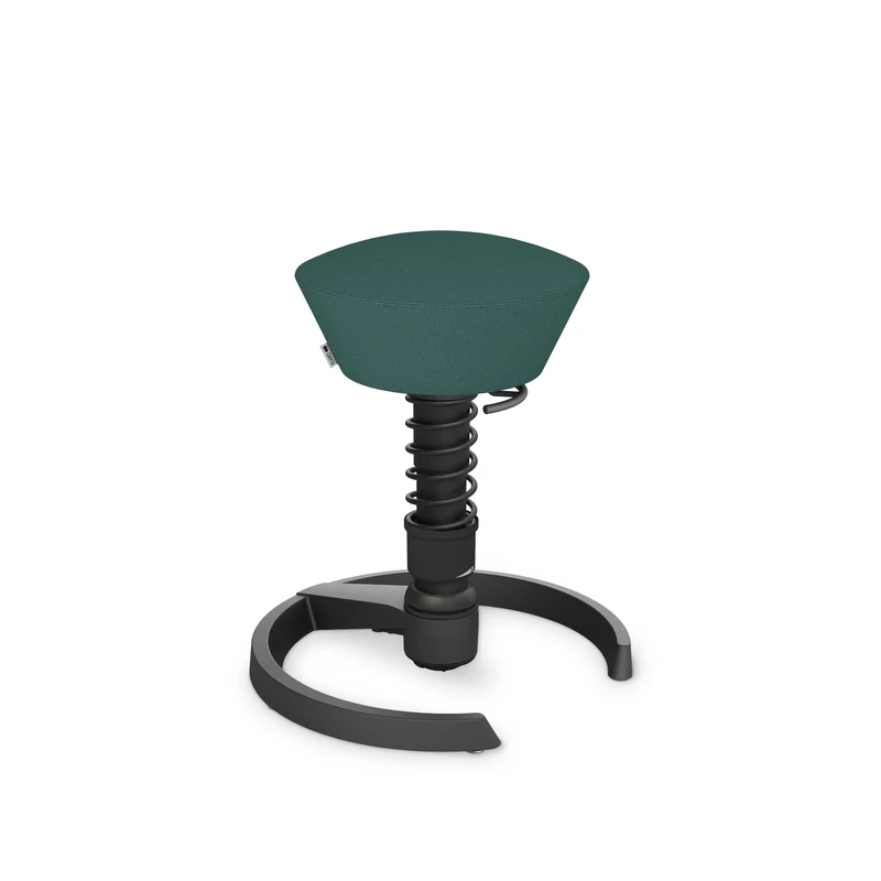 Aeris Swopper mit Gleiter (Schwarz) – Ergonomischer Sitzhocker für aktives Sitzen