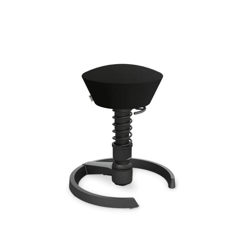Aeris Swopper mit Gleiter (Schwarz) – Ergonomischer Sitzhocker für aktives Sitzen