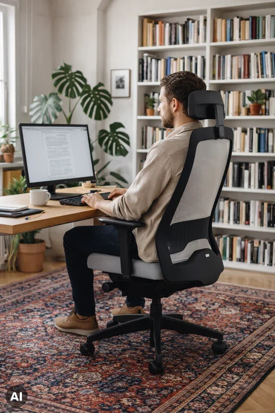 Interstuhl Every Select Plus EV 268 Bürostuhl Grauweiss – verstellbare Flextech-Synchronmechanik und hohe Rückenlehne mit Kopfstütze