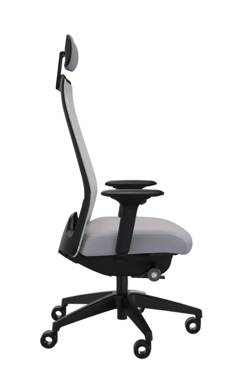 Interstuhl Every Select Plus EV 268 Bürostuhl Grauweiss – verstellbare Flextech-Synchronmechanik und hohe Rückenlehne mit Kopfstütze