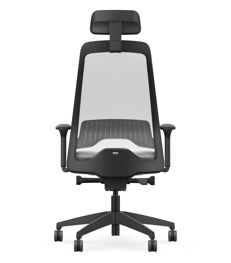 Interstuhl Every Select Plus EV 268 Bürostuhl Grauweiss – verstellbare Flextech-Synchronmechanik und hohe Rückenlehne mit Kopfstütze