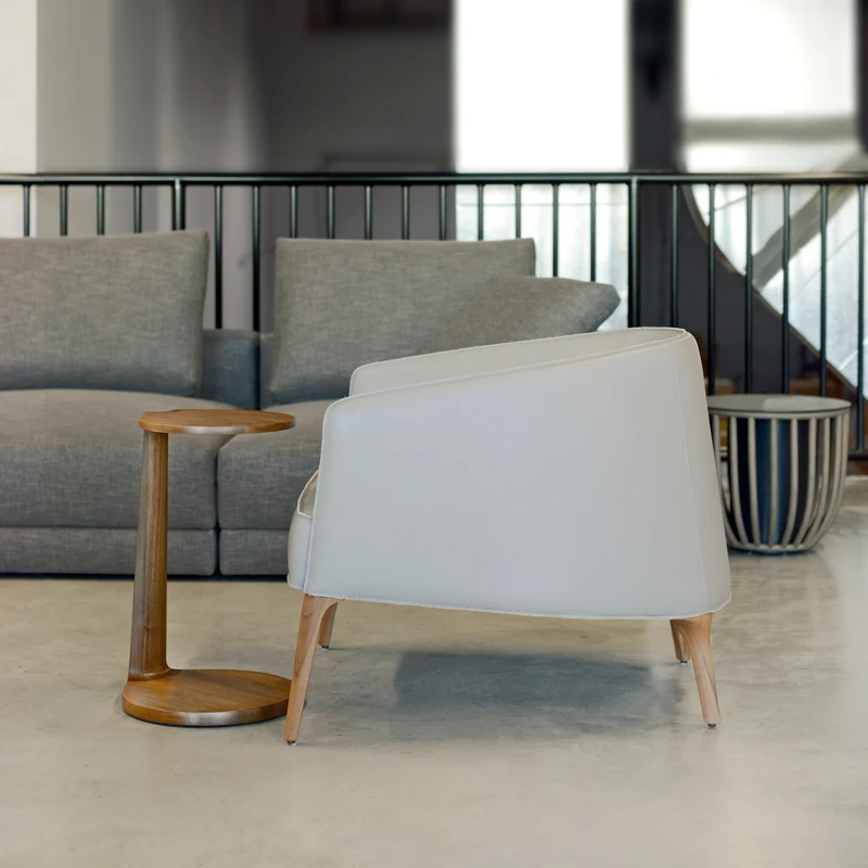 Jackie Armchair in Walnut & Leather - 1 only