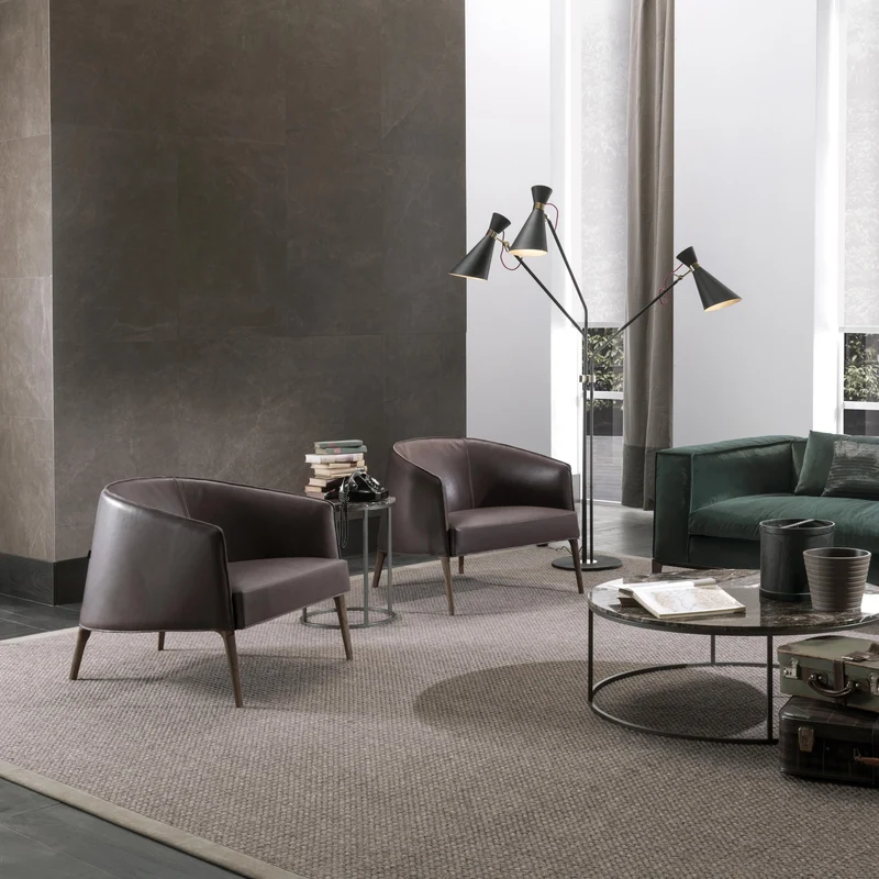 Jackie Armchair in Walnut & Leather - 1 only