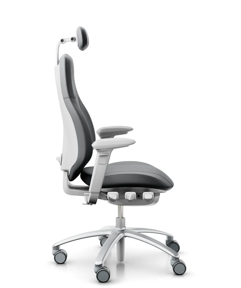 RH Mereo 220 Silver Grey, Leather Black