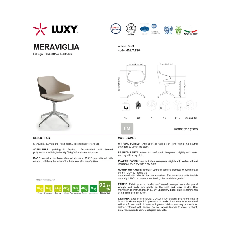 Meraviglia Swivel Armchair