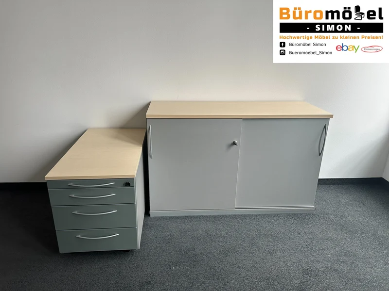 König & Neurath Sideboard Grau / Ahorn
