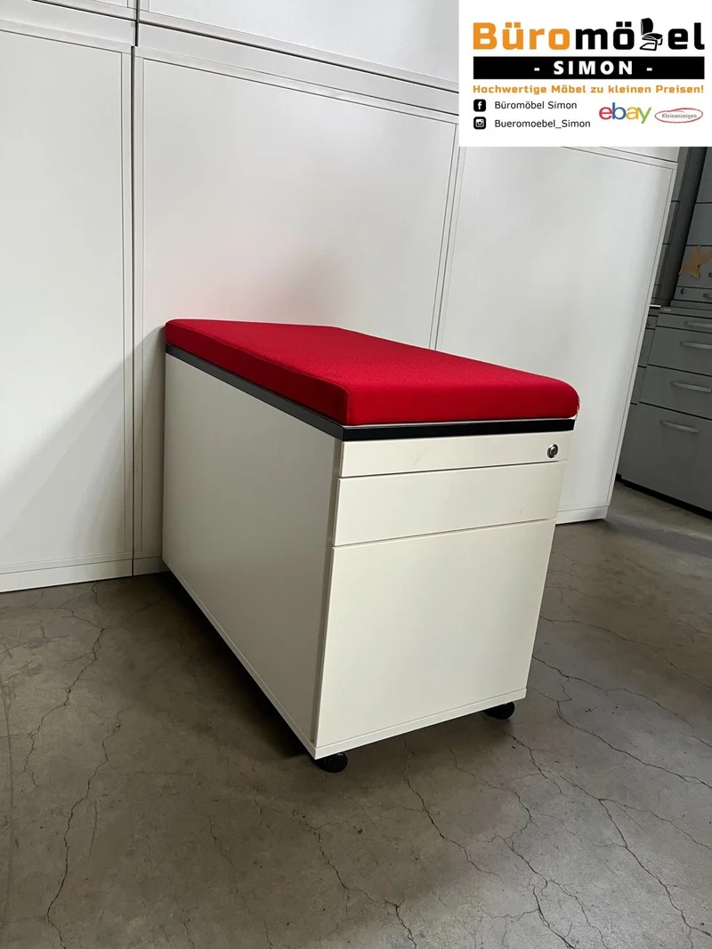 Sedus Rollcontainer Weiß mit Sitzkissen