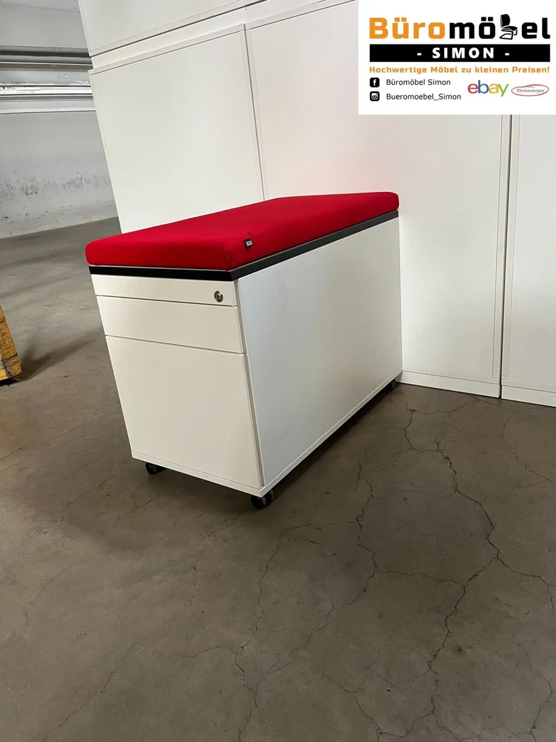 Sedus Rollcontainer Weiß mit Sitzkissen