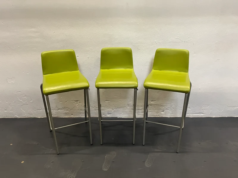 Steelcase Stehhocker Barhocker Leder Grün