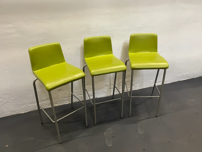 Steelcase Stehhocker Barhocker Leder Grün