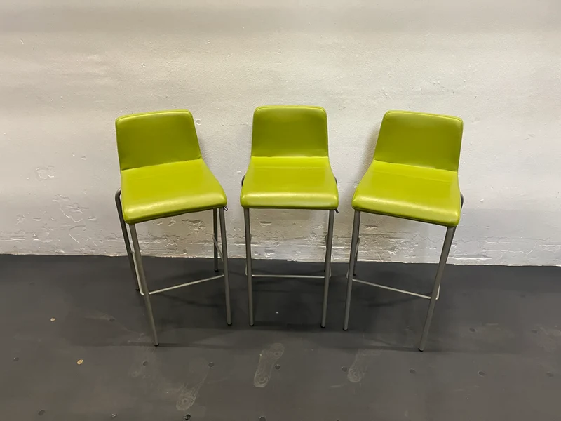 Steelcase Stehhocker Barhocker Leder Grün