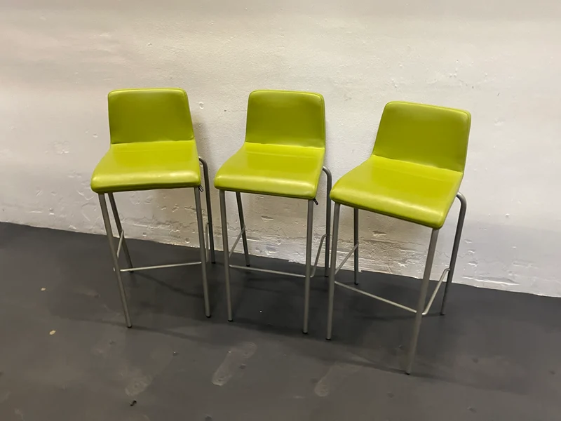 Steelcase Stehhocker Barhocker Leder Grün
