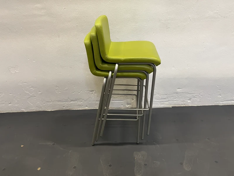 Steelcase Stehhocker Barhocker Leder Grün