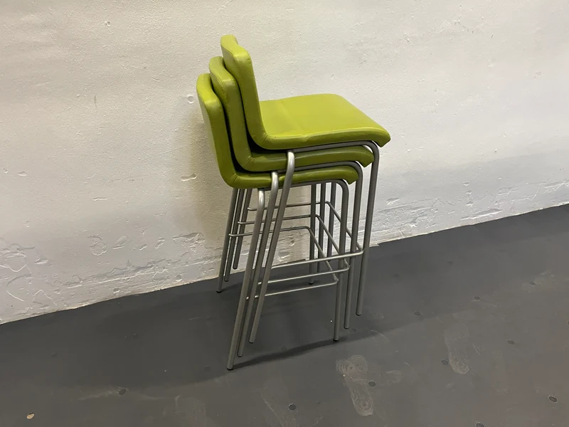 Steelcase Stehhocker Barhocker Leder Grün