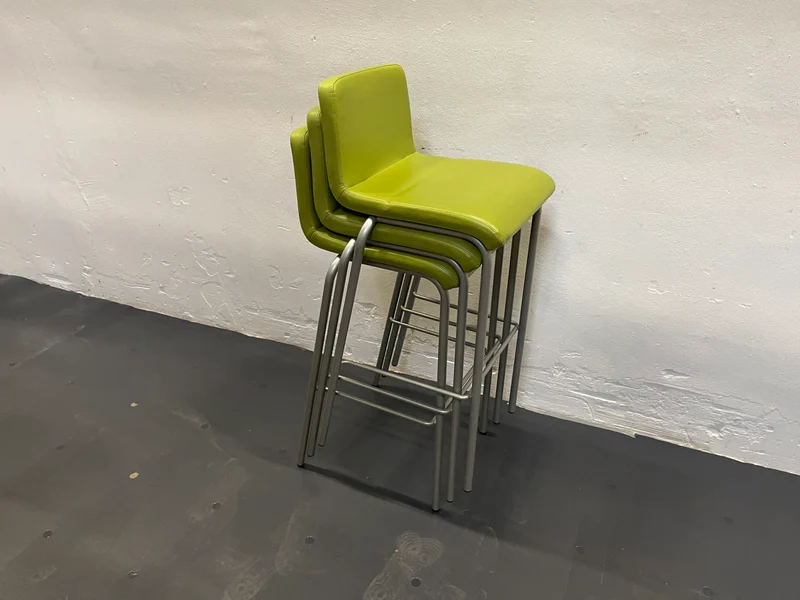 Steelcase Stehhocker Barhocker Leder Grün