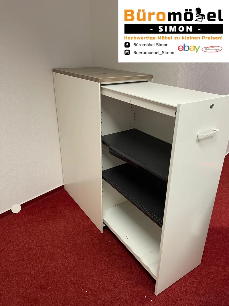 König Neurath Apothekerschrank Akazie/Weiß