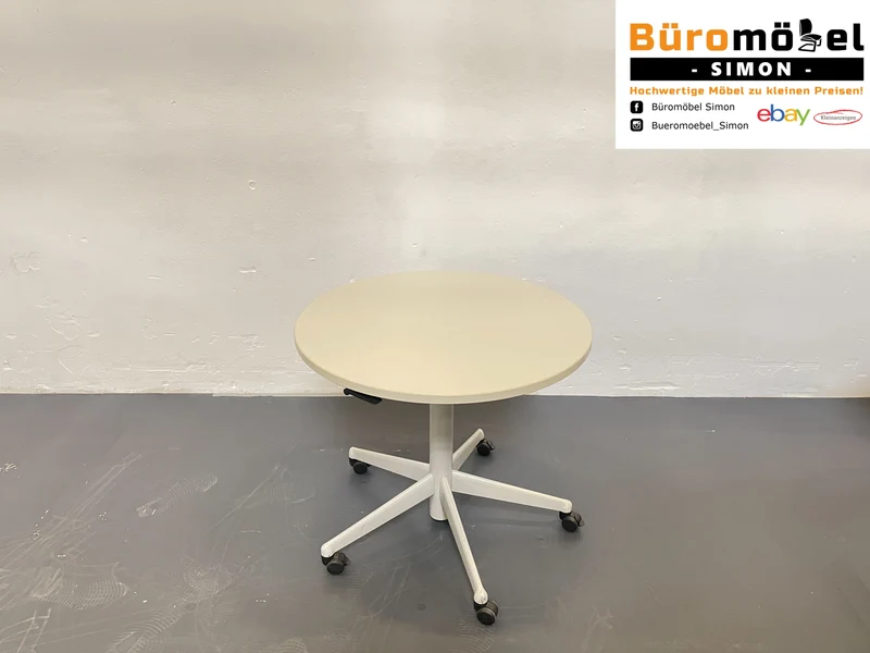 Steelcase runder Konferenztisch Grau / Weiß
