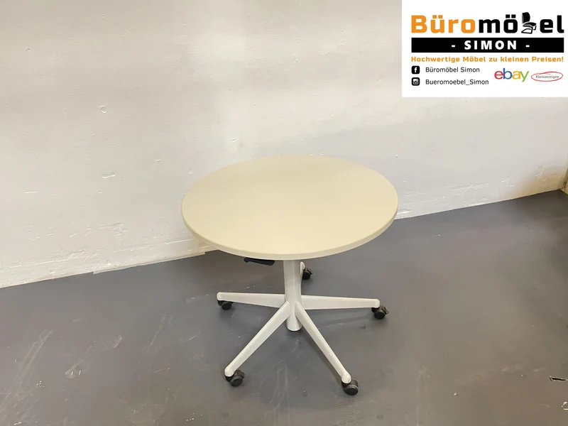 Steelcase runder Konferenztisch Grau / Weiß