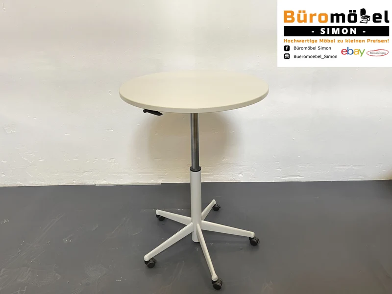 Steelcase runder Konferenztisch Grau / Weiß