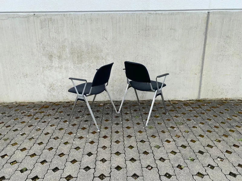 Konferenzstuhl Stoff Schwarz
