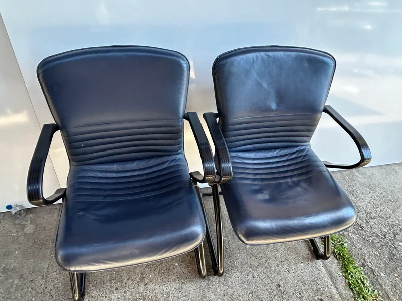 Leder Konferenzstuhl Blau