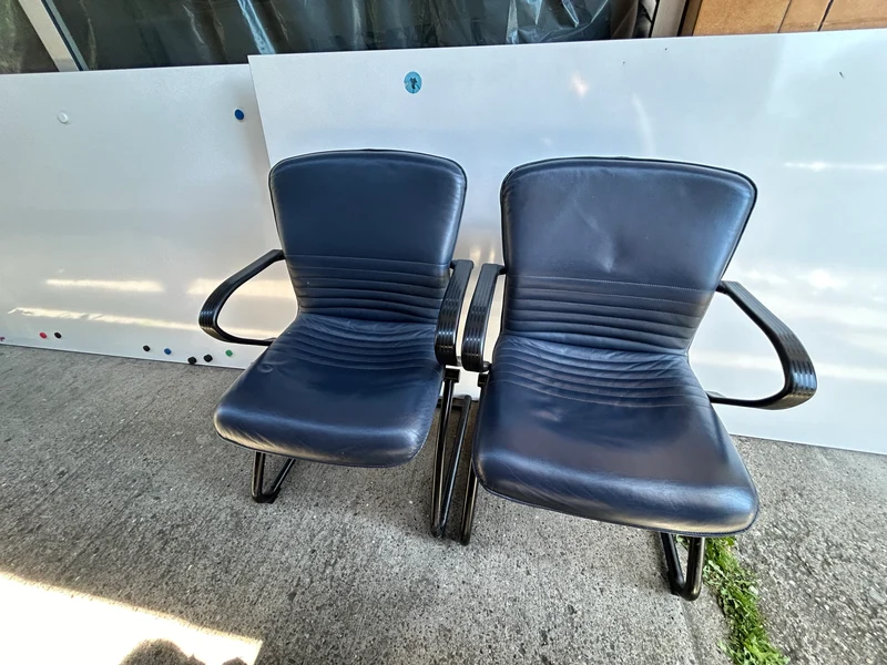 Leder Konferenzstuhl Blau