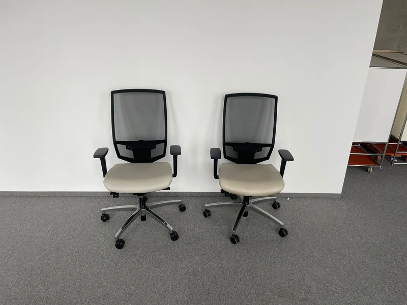 Dauphin Just Evo Bürodrehstuhl Netzrücken Schwarz / Creme