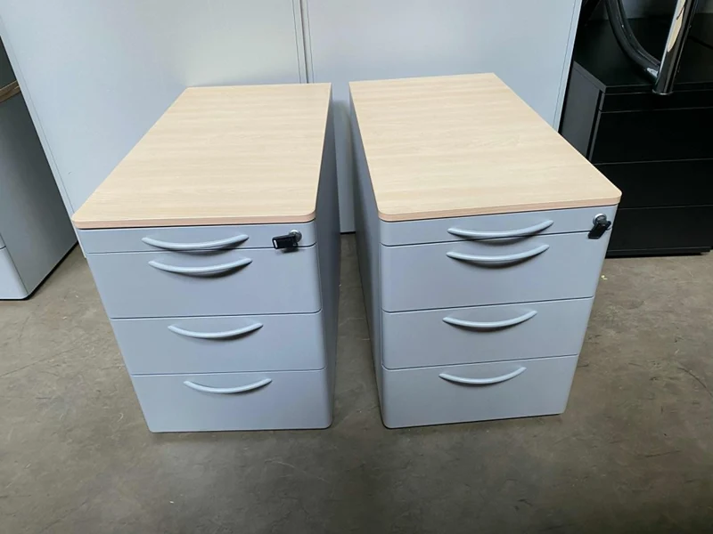 Steelcase Rollcontainer Ahorn/Silber
