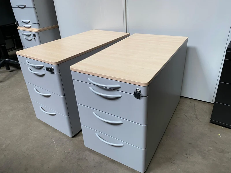 Steelcase Rollcontainer Ahorn/Silber