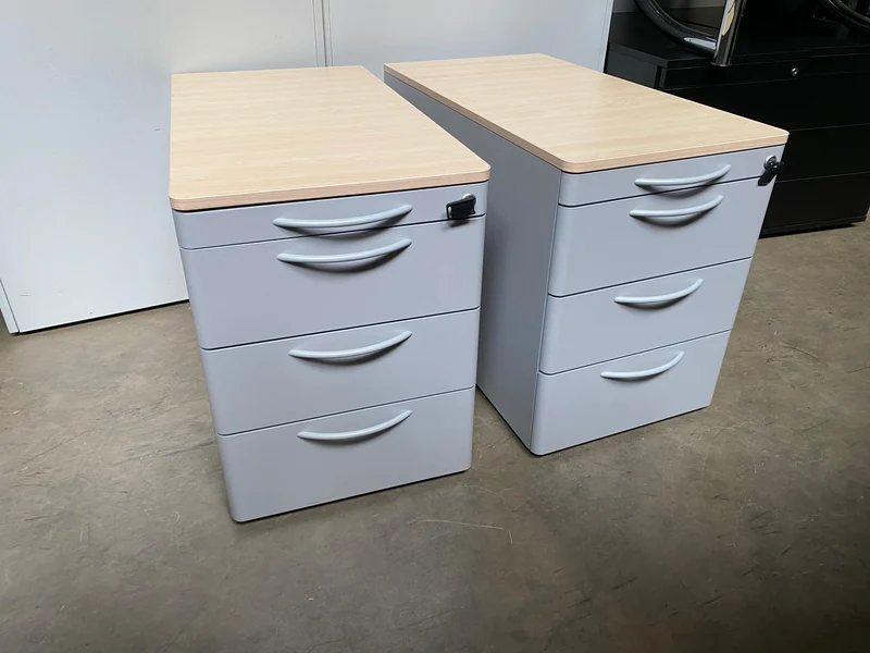 Steelcase Rollcontainer Ahorn/Silber