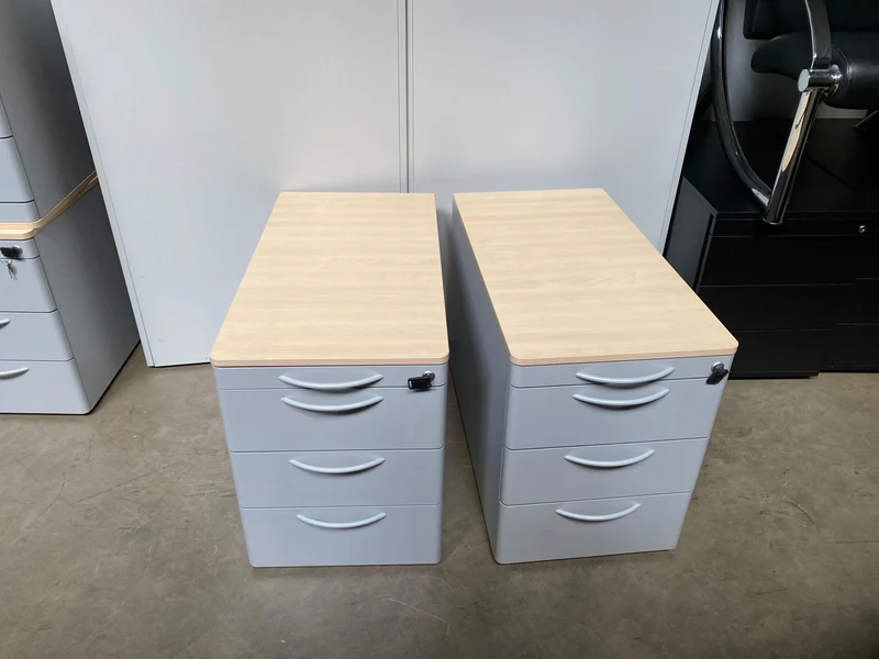 Steelcase Rollcontainer Ahorn/Silber